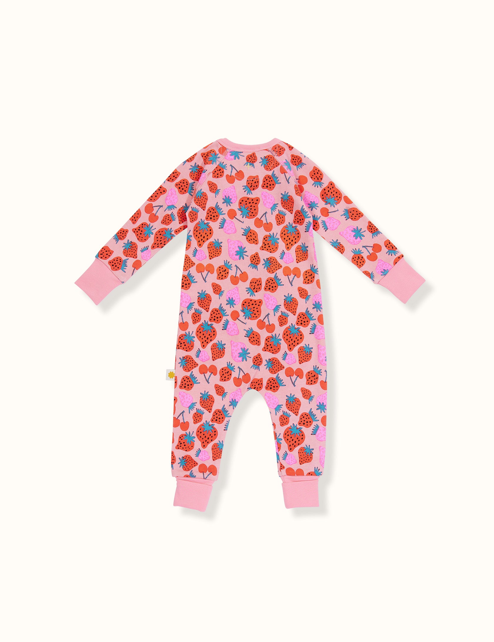 Sally Strawberry Print Zipsuit Pink