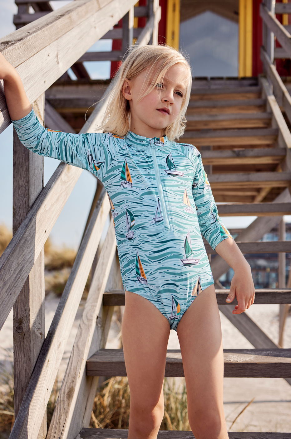 Yacht Club Zip Up Sunsuit Ocean