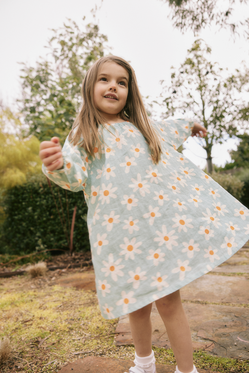 Swing Linen Dress Ditzy Daisy