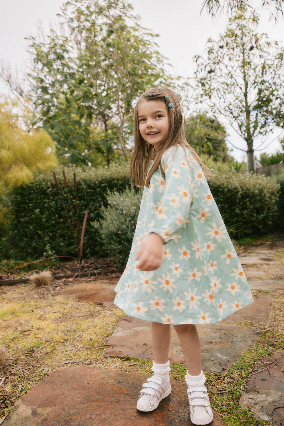 Swing Linen Dress Ditzy Daisy