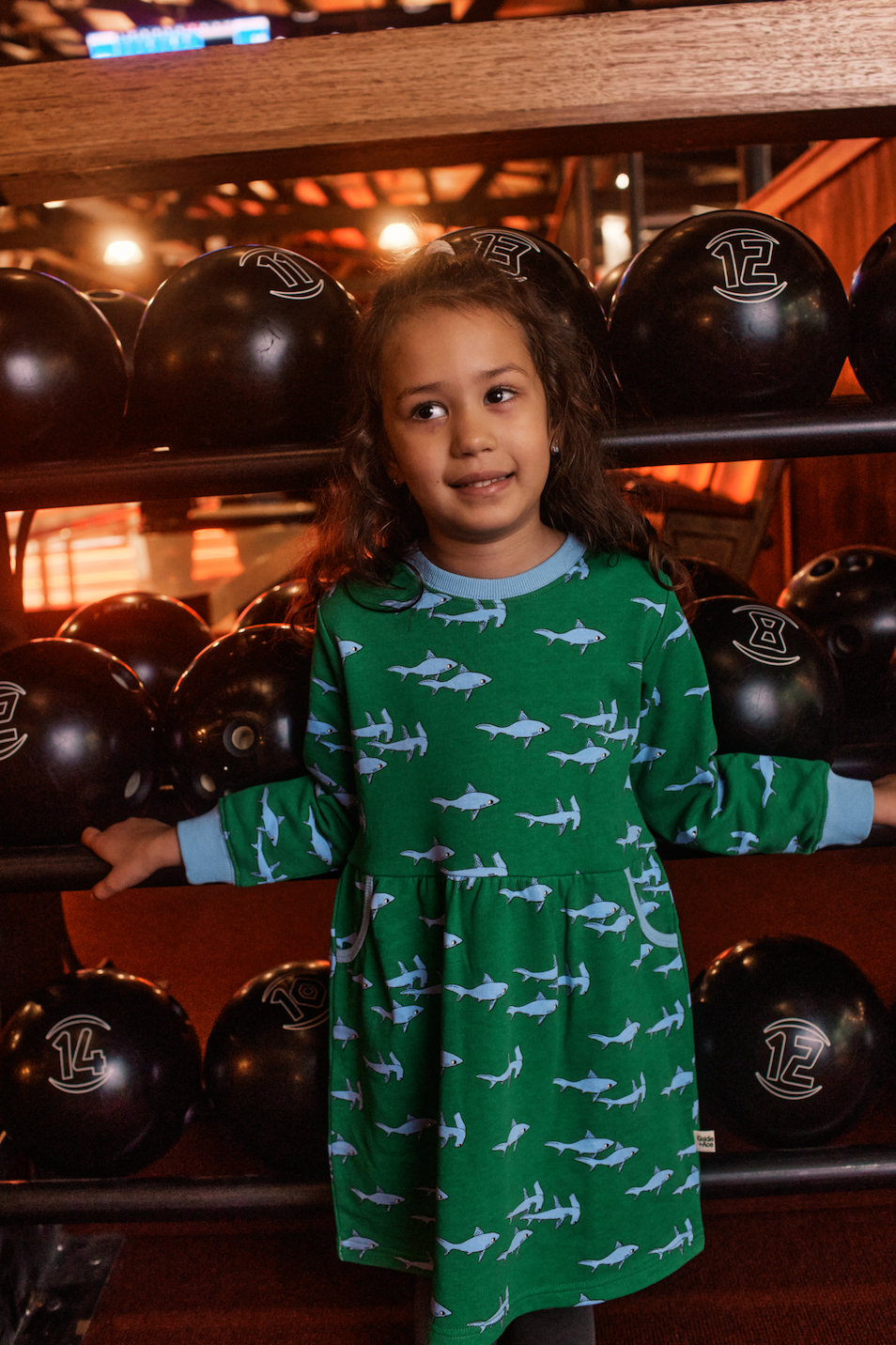 Sharks Gathered Pocket Dress Green