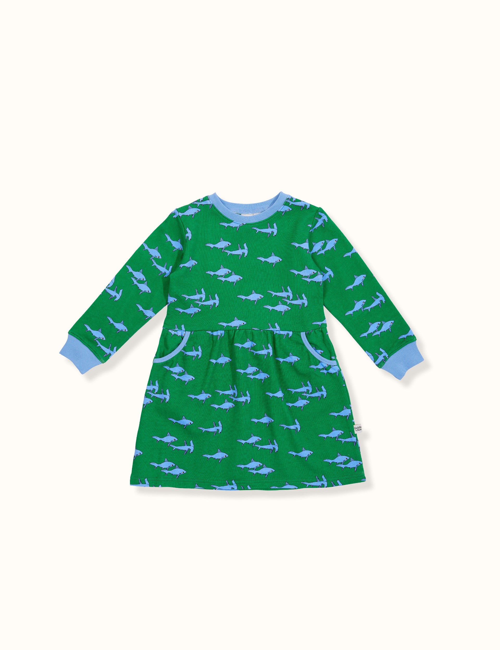 Sharks Gathered Pocket Dress Green