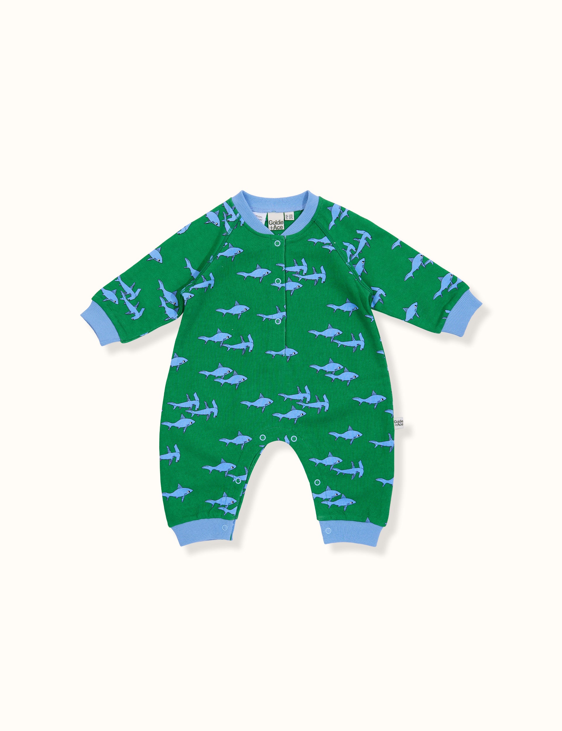 Sharks Terry Relaxed Romper Green