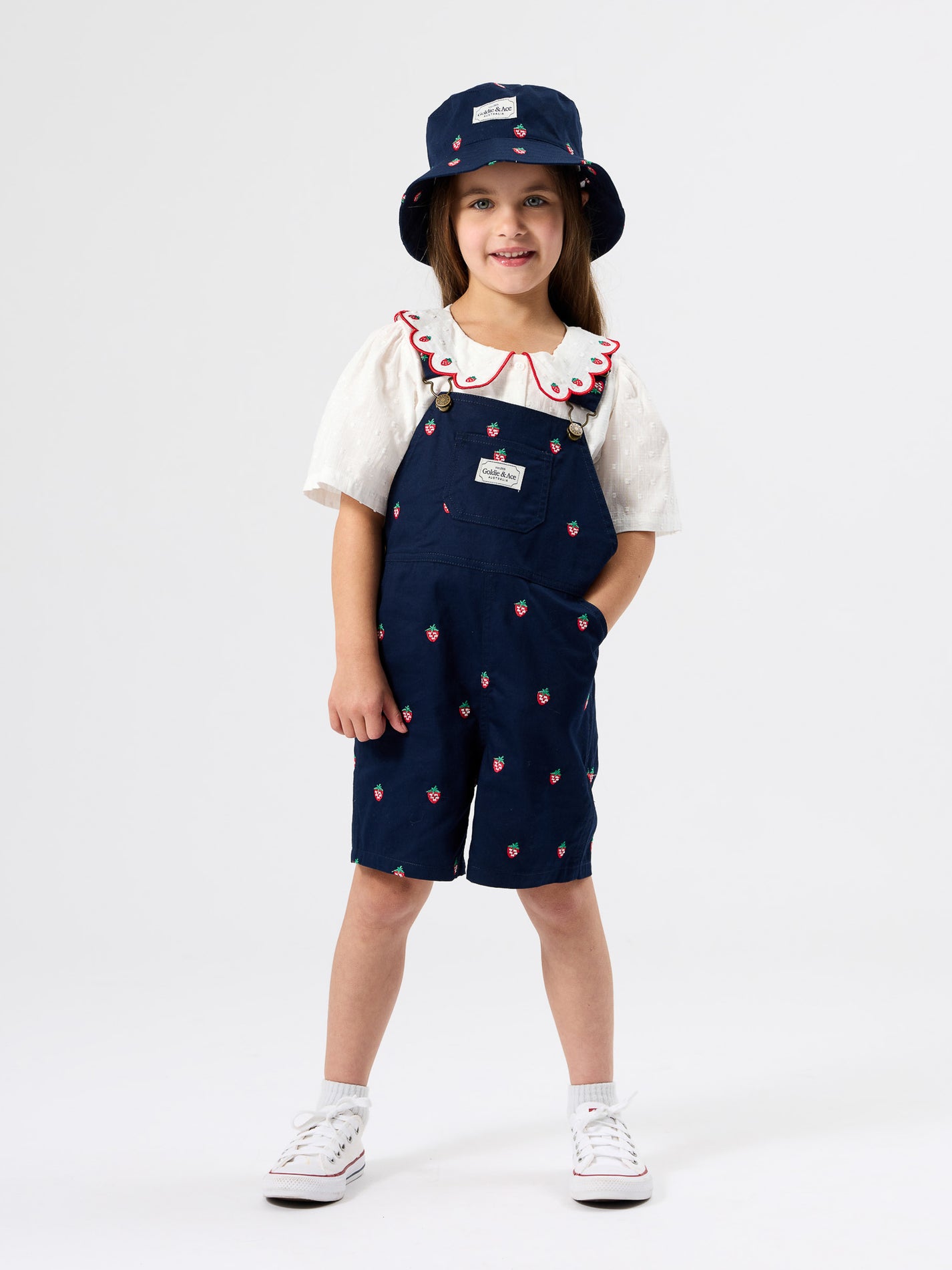 Mini Strawberry Embroidered Burton Overalls
