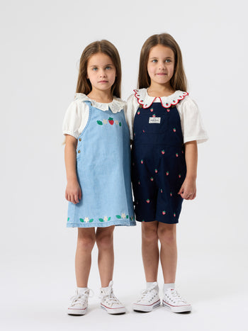Mini Strawberry Embroidered Burton Overalls