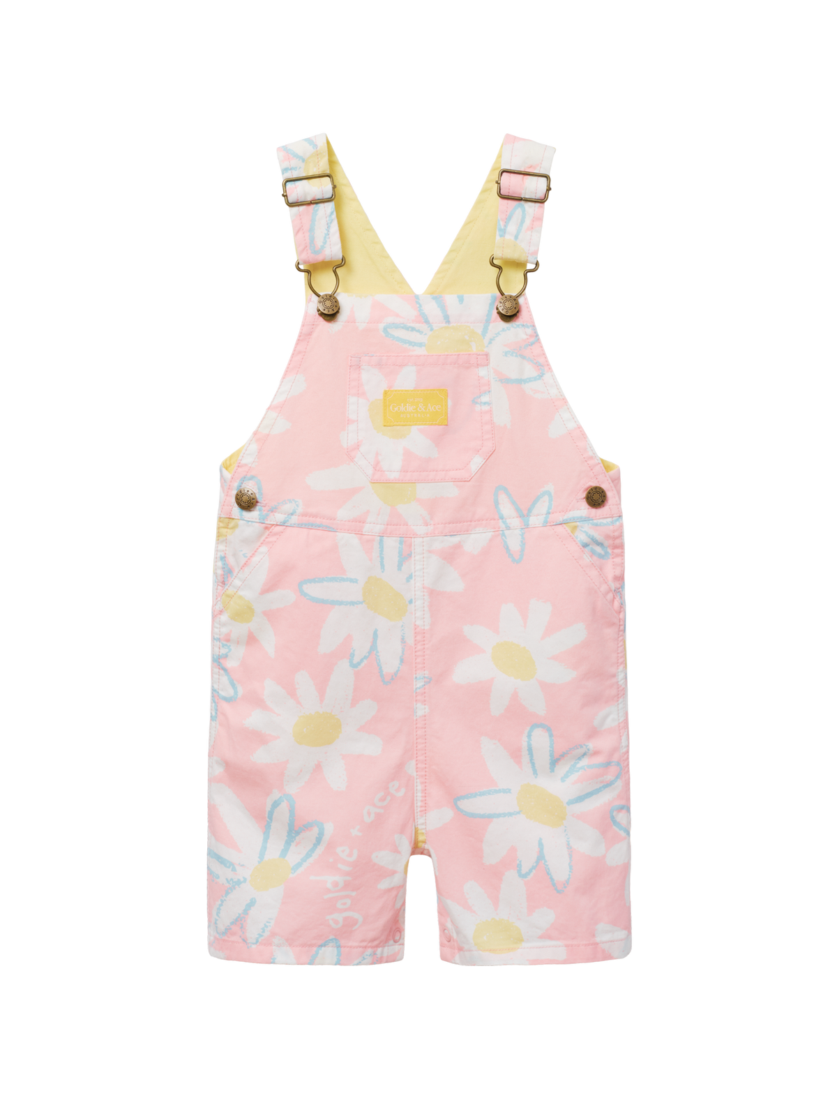 Pink Daisy Burton Overalls
