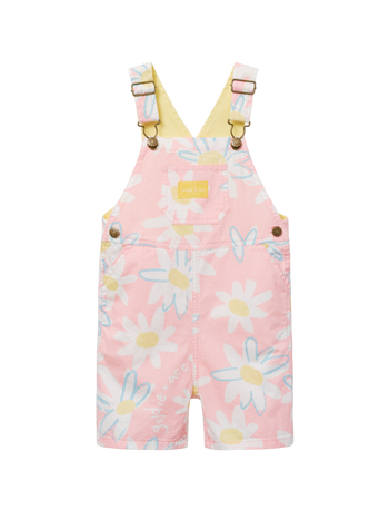 Pink Daisy Burton Overalls