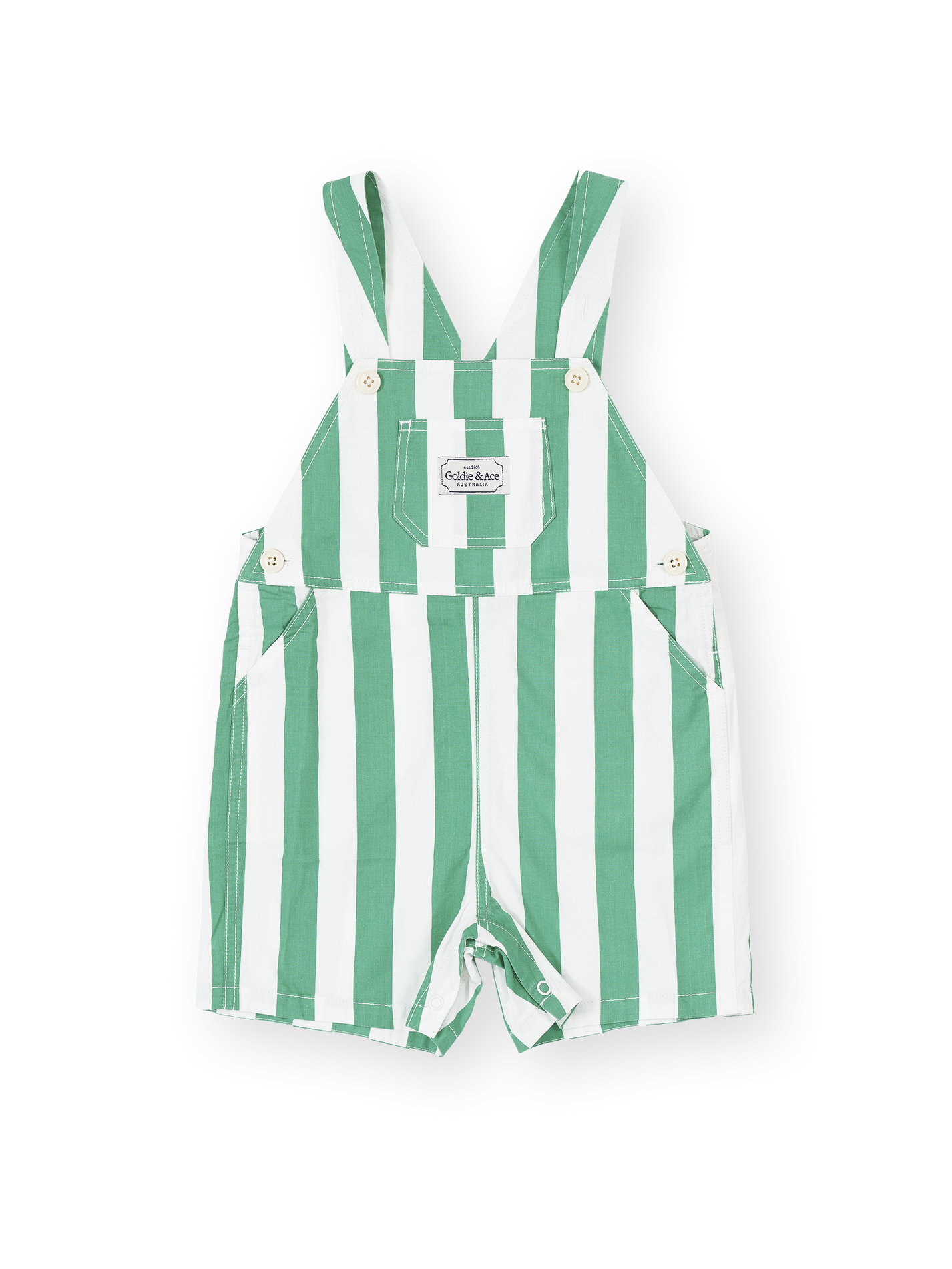 Happy Stripe Button Burton Overalls