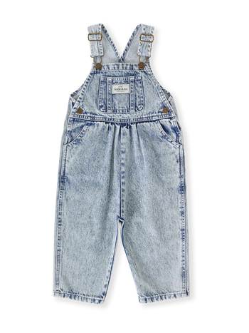 Austin Vintage Washed Denim Overalls Light Denim