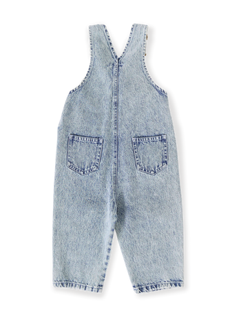 Austin Vintage Washed Denim Overalls Light Denim
