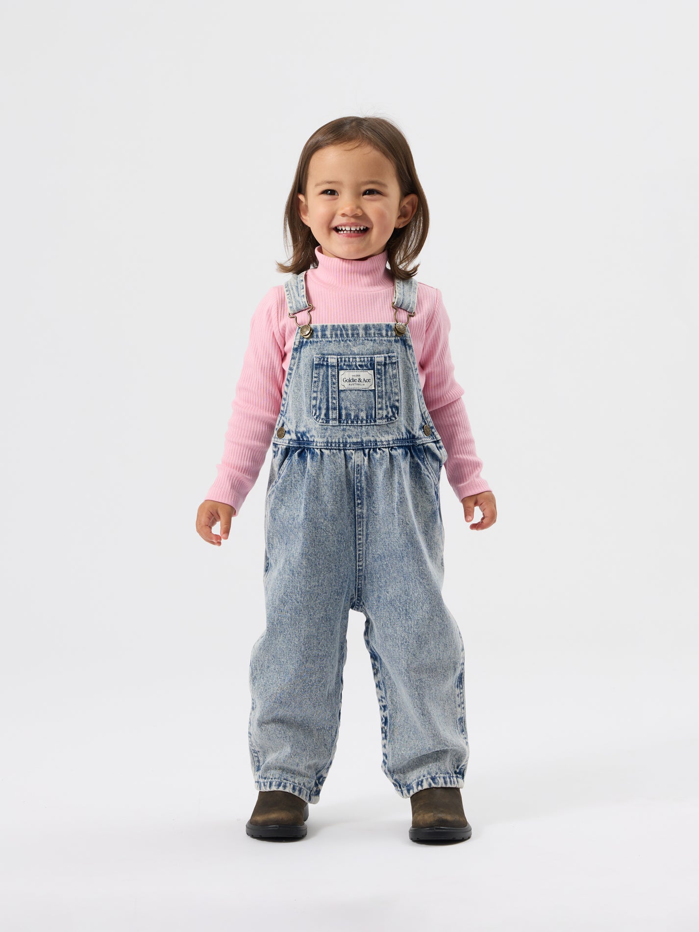 Austin Vintage Washed Denim Overalls Light Denim