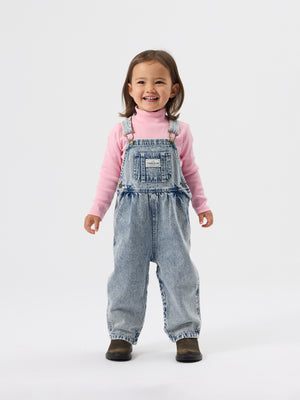 Austin Vintage Washed Denim Overalls Light Denim