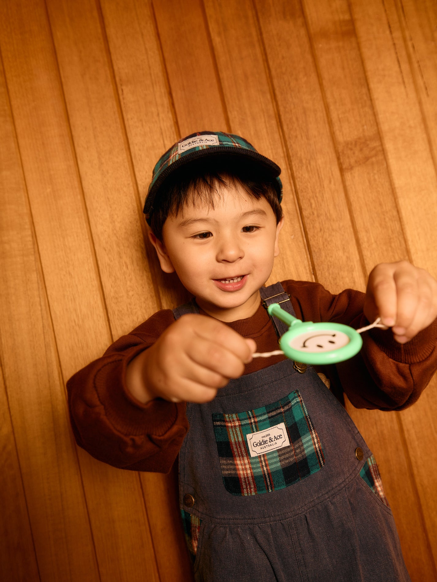 Green Check Overall Set