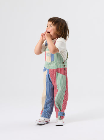 Patchwork Stripe Blake Overalls