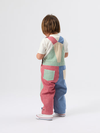 Patchwork Stripe Blake Overalls