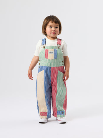 Patchwork Stripe Blake Overalls