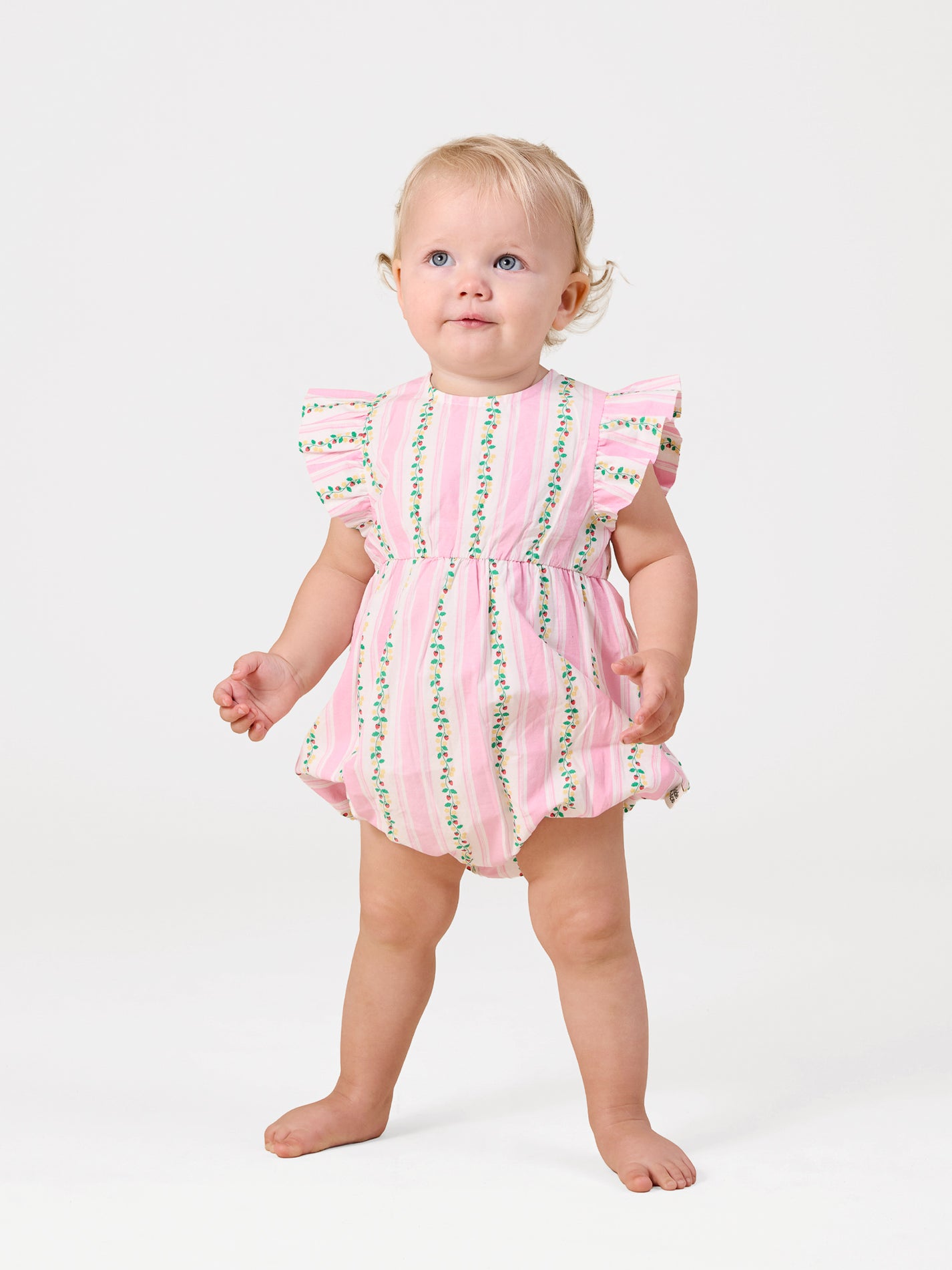 Antique Stripe Strawberry Lani Romper