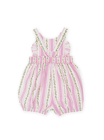 Antique Stripe Strawberry Bubble Romper