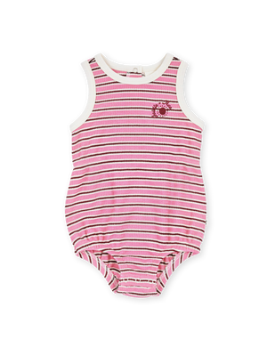 Waffle Bubble Romper Pink