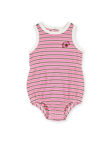 Waffle Bubble Romper Pink