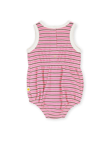 Waffle Bubble Romper Pink