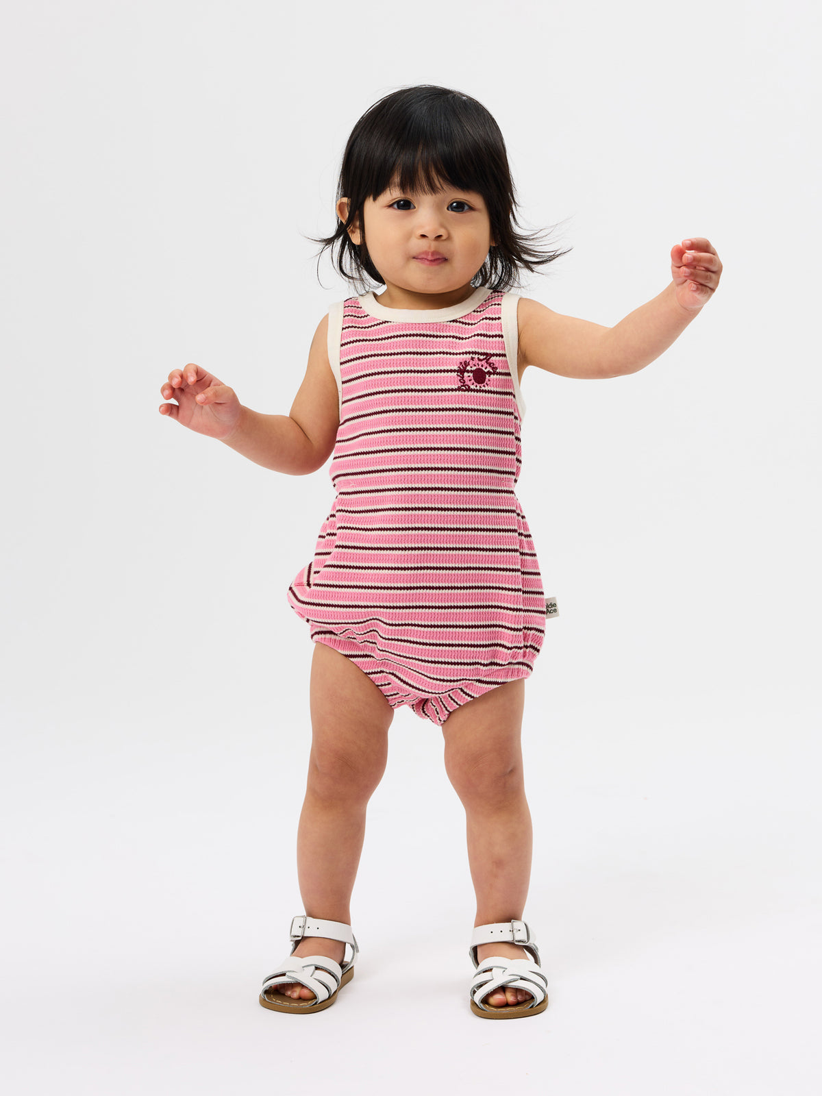 Waffle Bubble Romper Pink