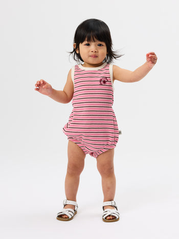 Waffle Bubble Romper Pink