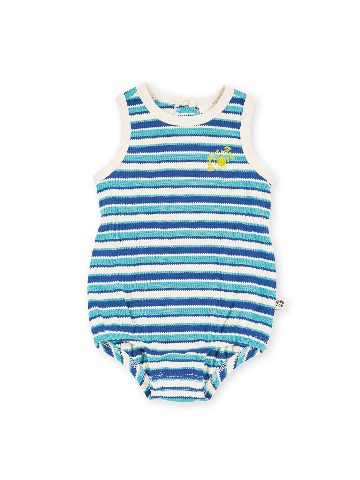 Waffle Bubble Romper Blue