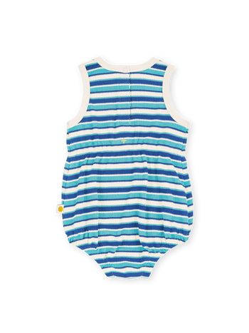 Waffle Bubble Romper Blue