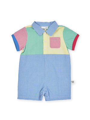 Gingham Colour Block Romper