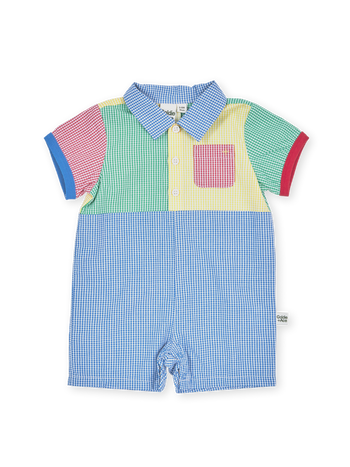 Gingham Colour Block Romper