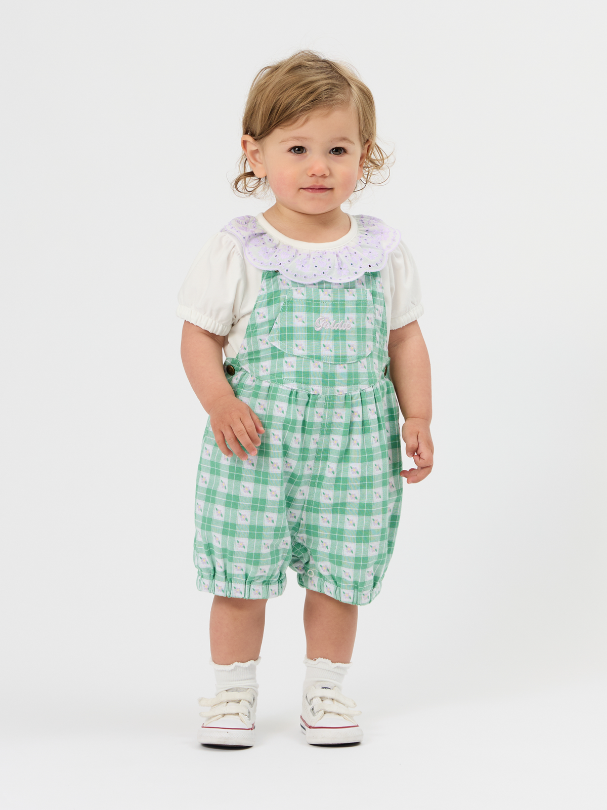 Meadow Gingham Bubble Overalls