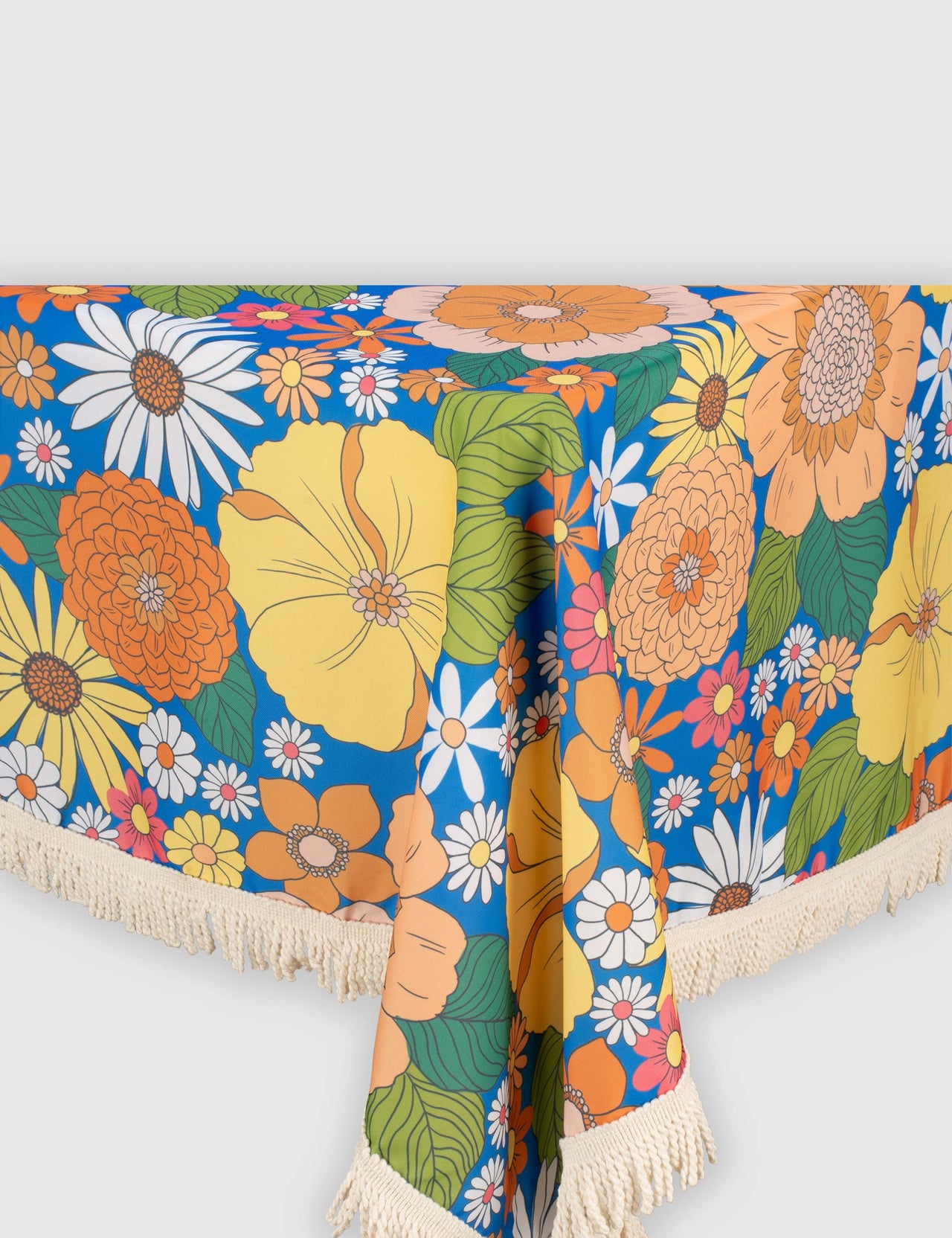 Zoe Floral Fringed Tablecloth