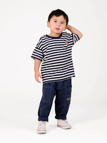 Essential Stripe Logo T-Shirt Navy