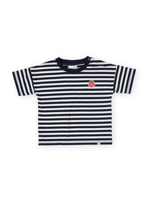 Essential Stripe Logo T-Shirt Navy