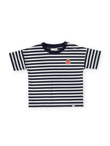Essential Stripe Logo T-Shirt Navy