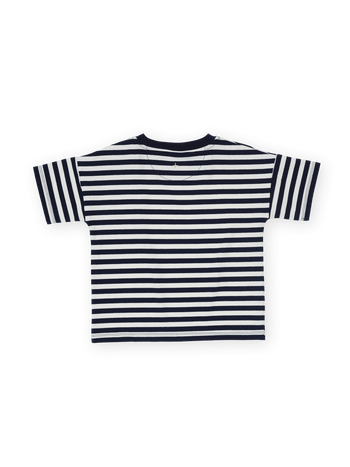 Essential Stripe Logo T-Shirt Navy