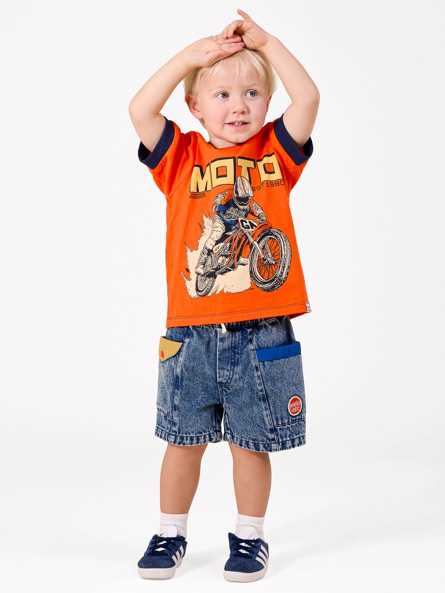 Colour Block Vintage Denim Shorts