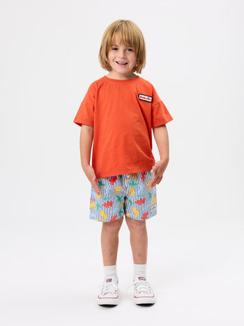 Contrast Stitch T-Shirt Rust