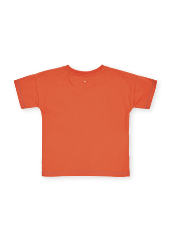 Contrast Stitch T-Shirt Rust