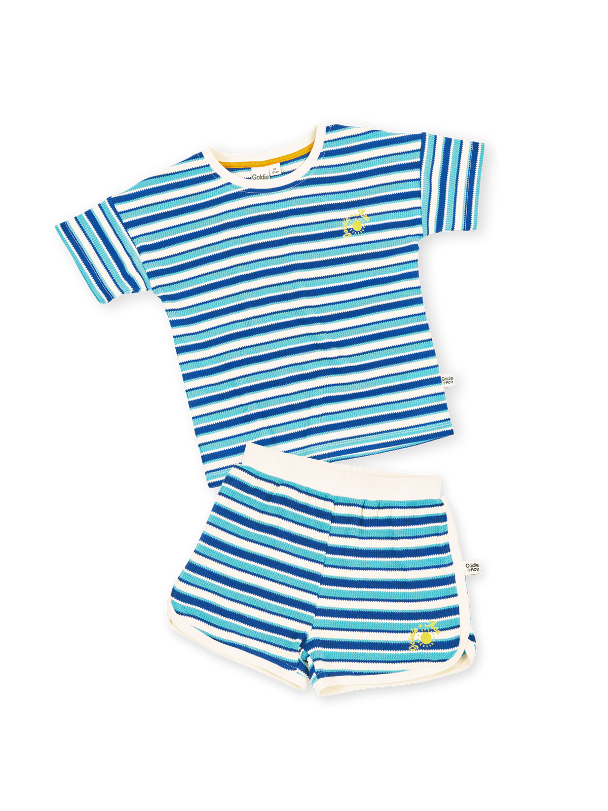 Waffle Blue Striped Set
