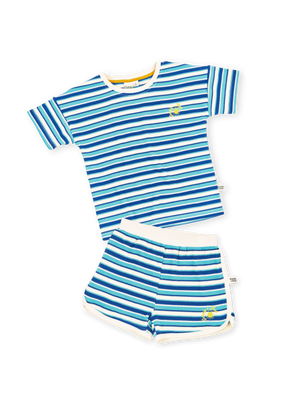 Waffle Blue Striped Set