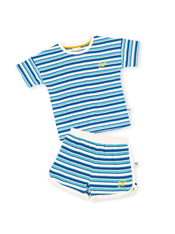 Waffle Blue Striped Set