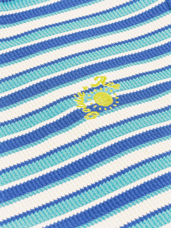 Waffle Stripe T-Shirt Blue