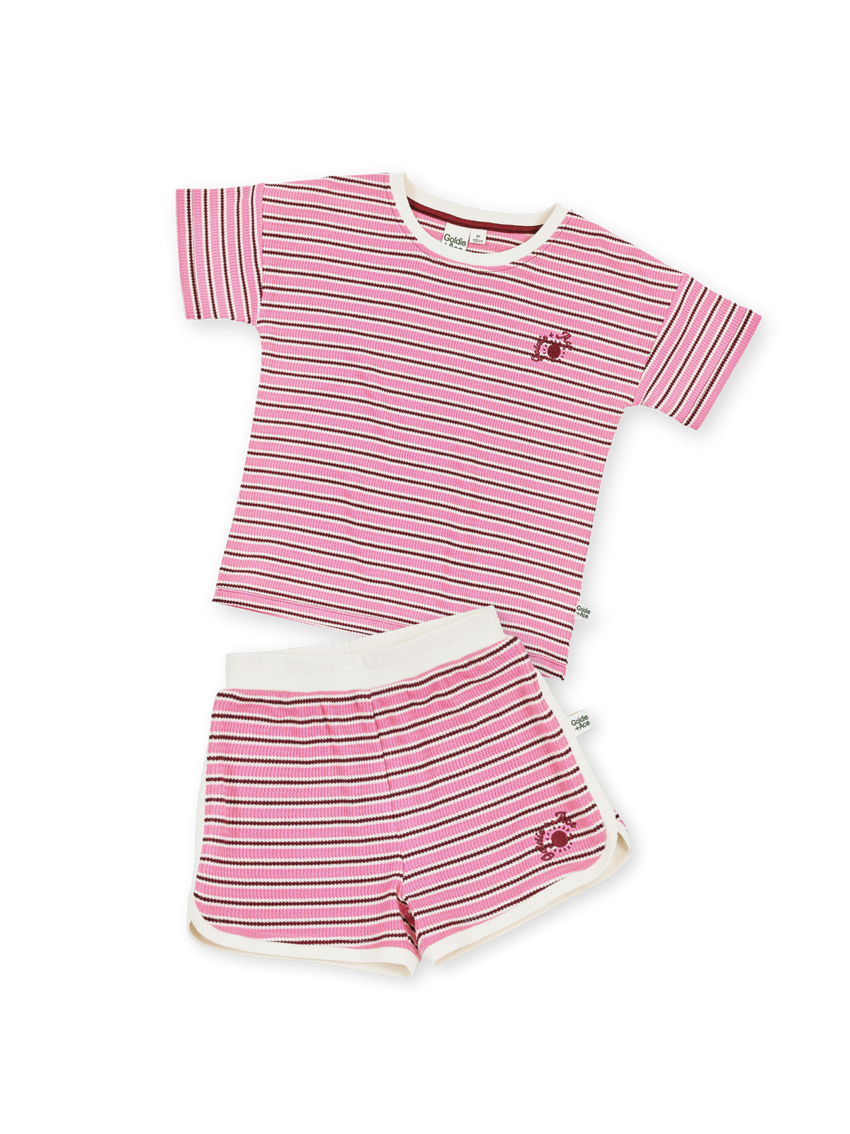 Waffle Pink Striped Set