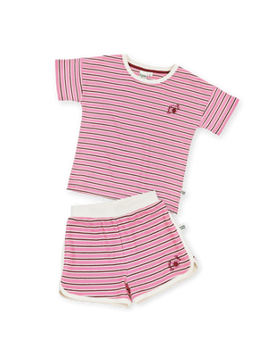 Waffle Pink Striped Set