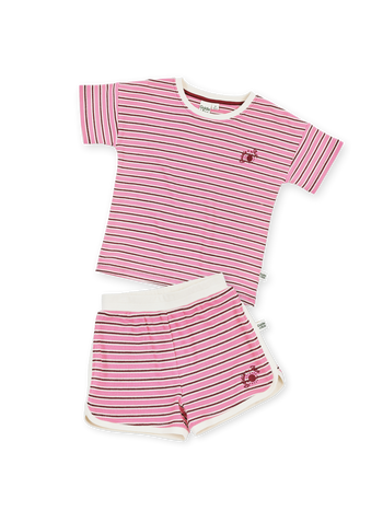 Waffle Pink Striped Set