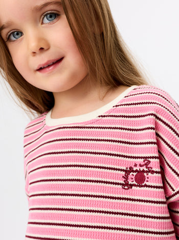 Waffle Stripe T-Shirt Pink
