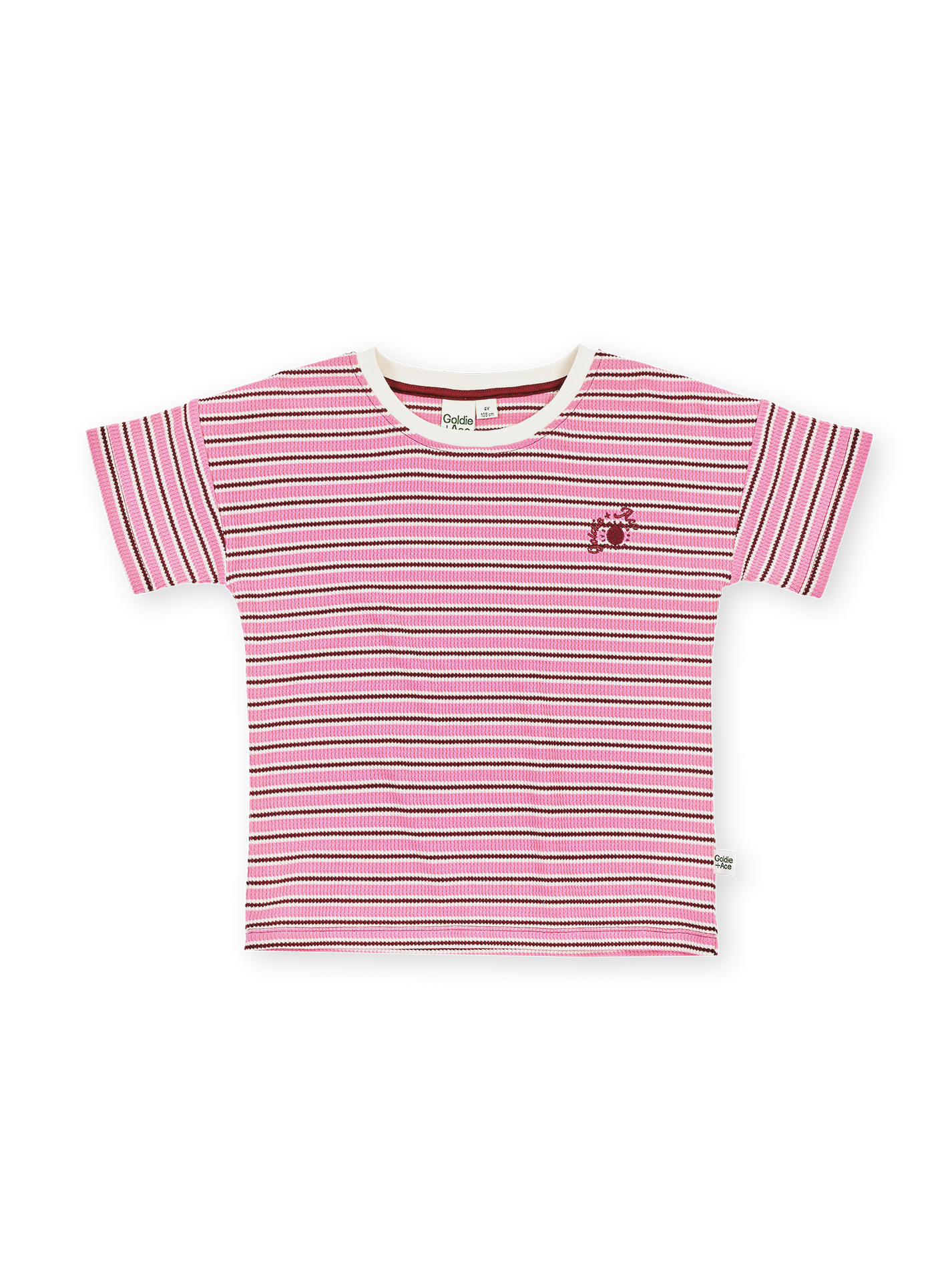 Waffle Stripe T-Shirt Pink