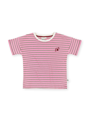 Waffle Stripe T-Shirt Pink